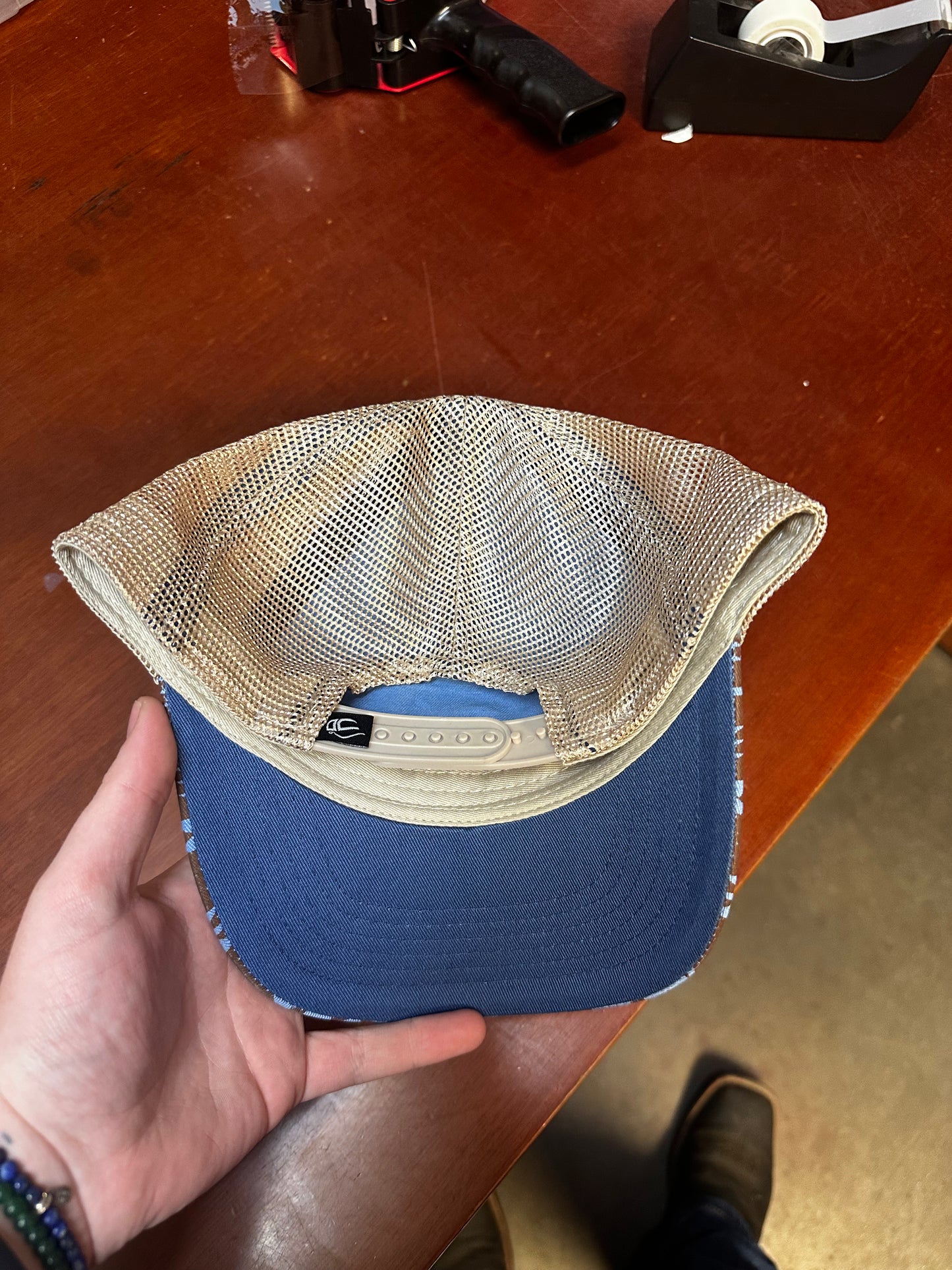 Ladies Fit Teal & Brown Offset Snapback Hat