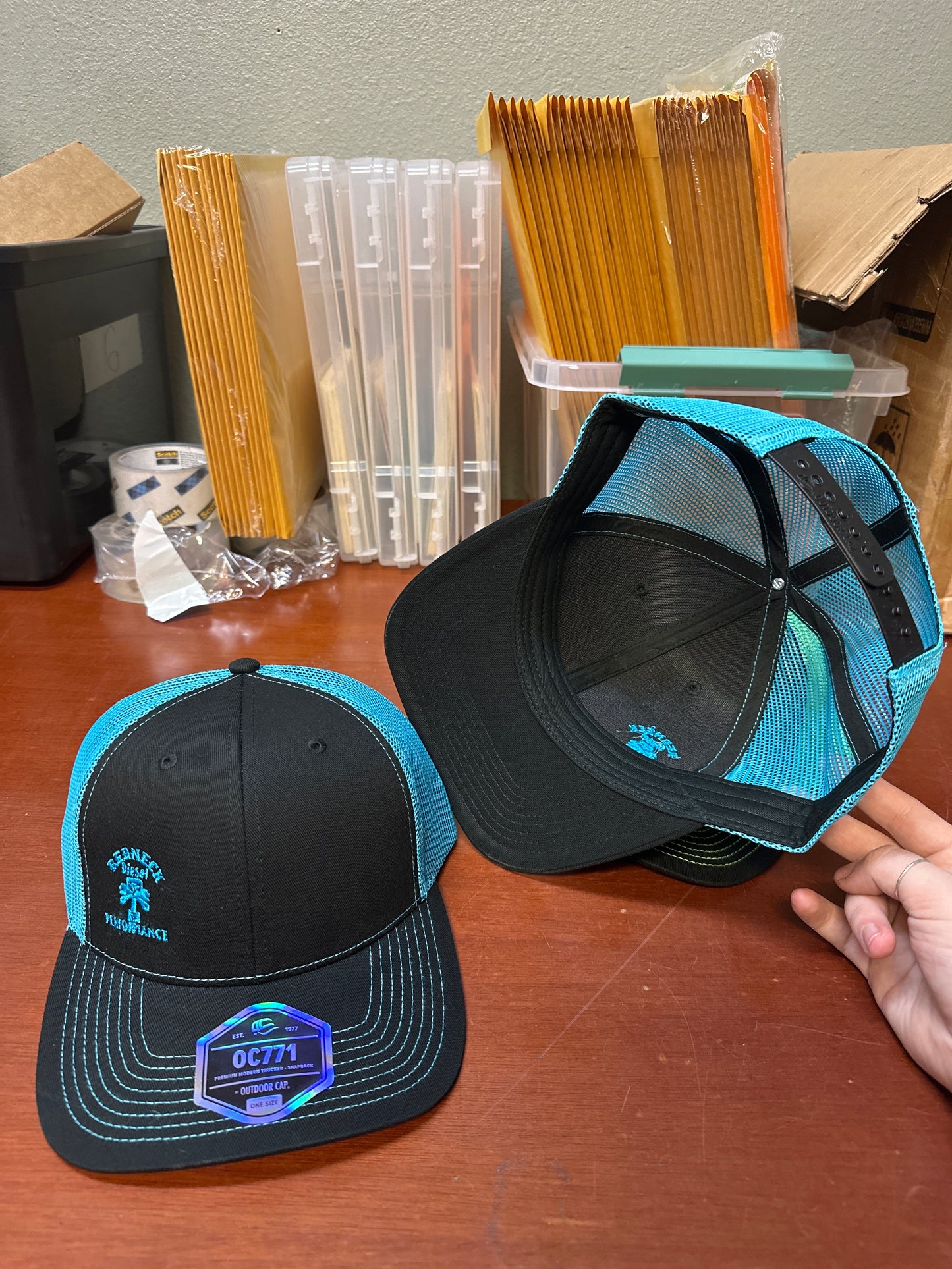 Blue & Black Offset Logo Snapback Hat