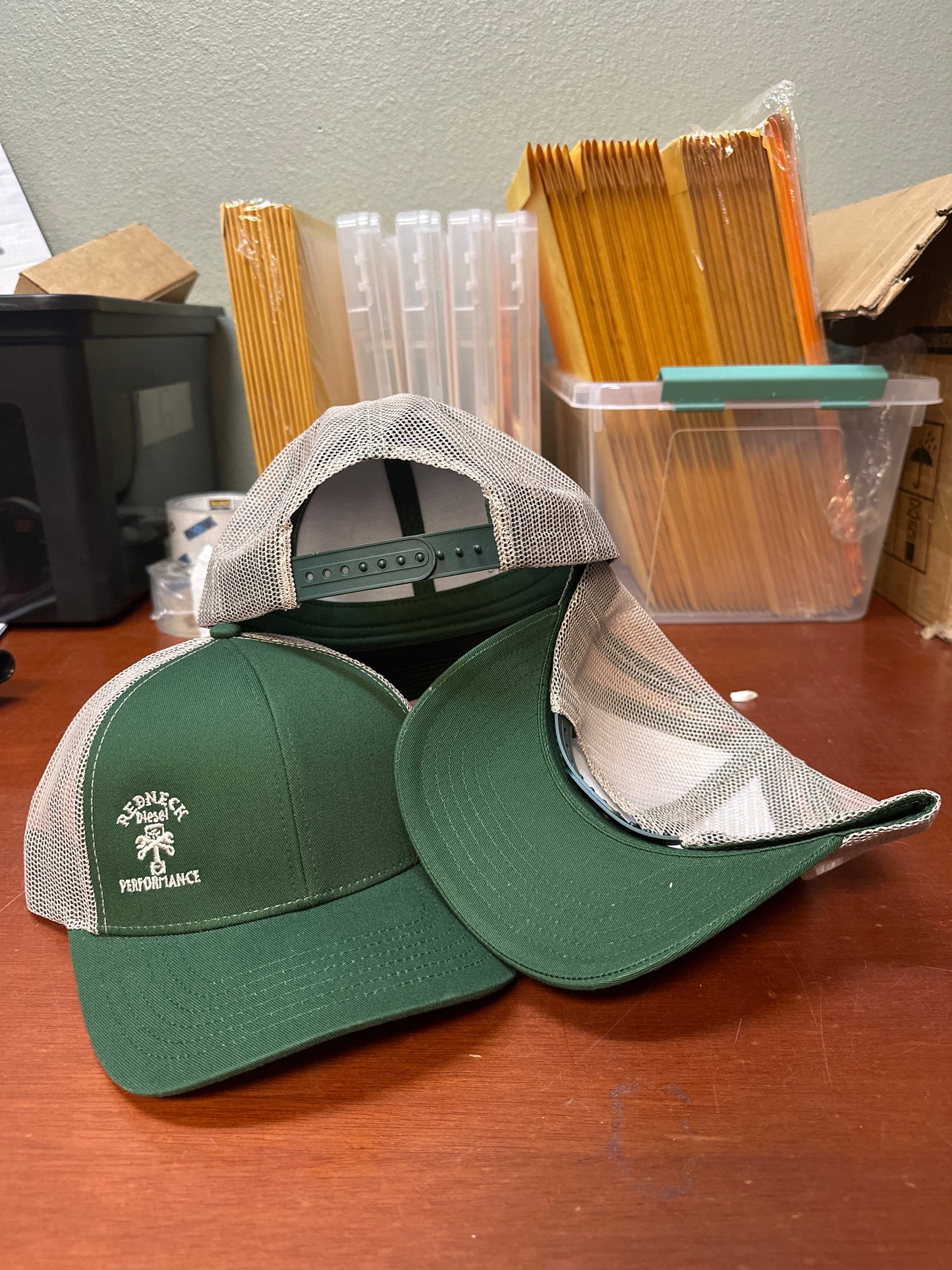 Green & Cream Offset Logo Snapback Hat