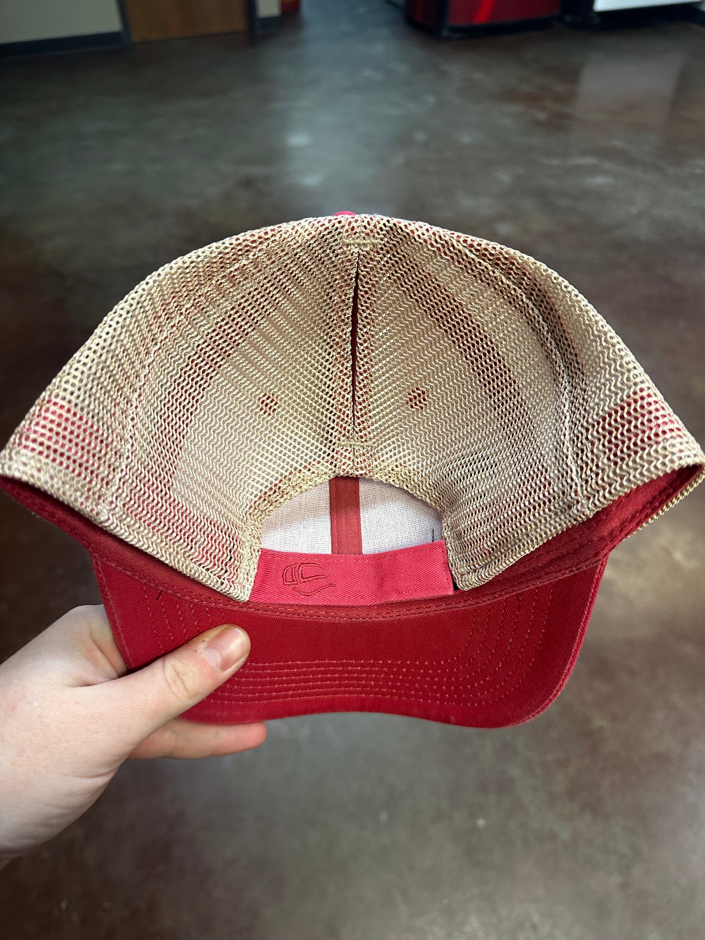 Ladies Pink Offset Velcro Ponytail Hat