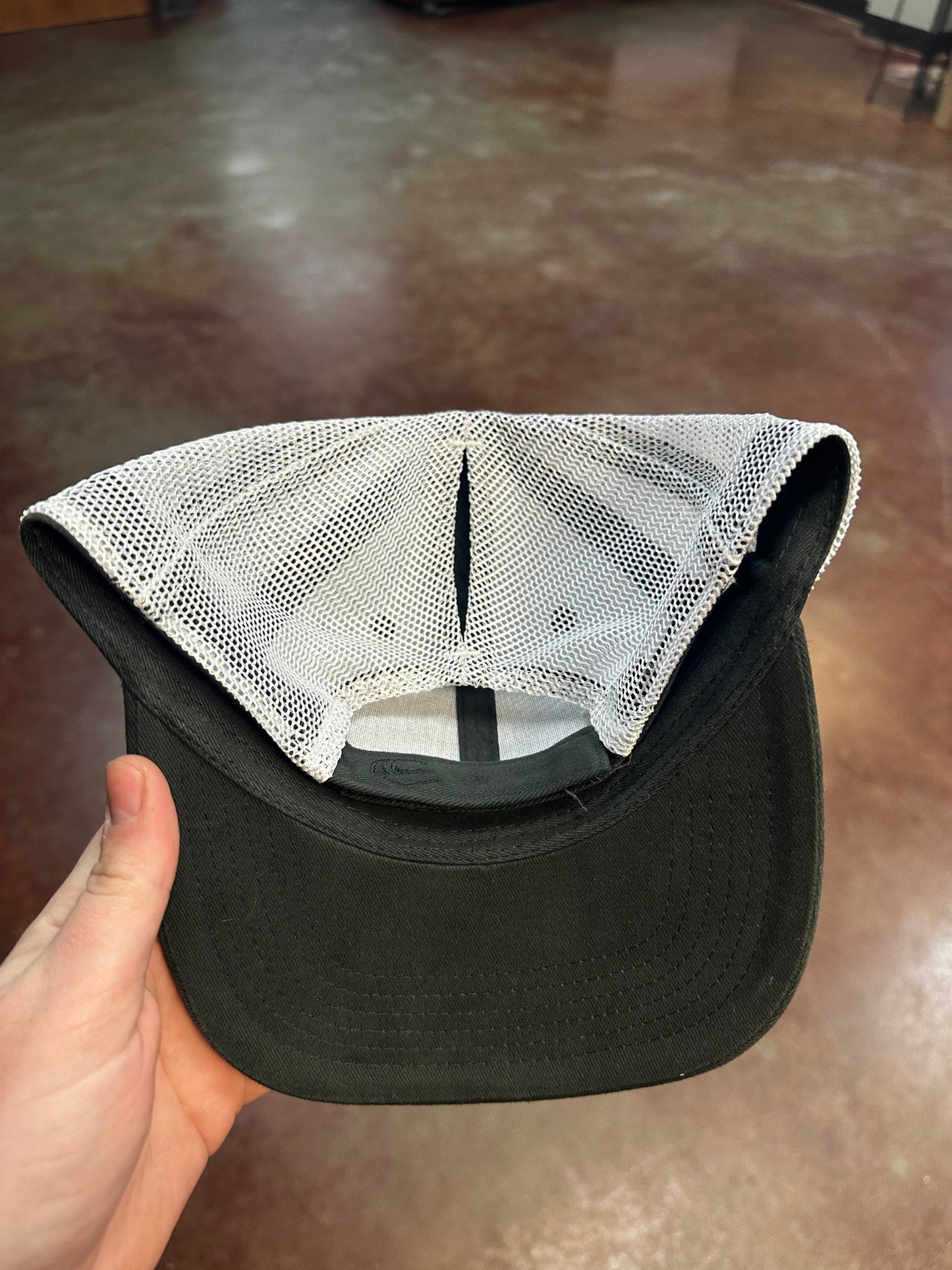 Ladies B&W Offset Velcro Ponytail Hat