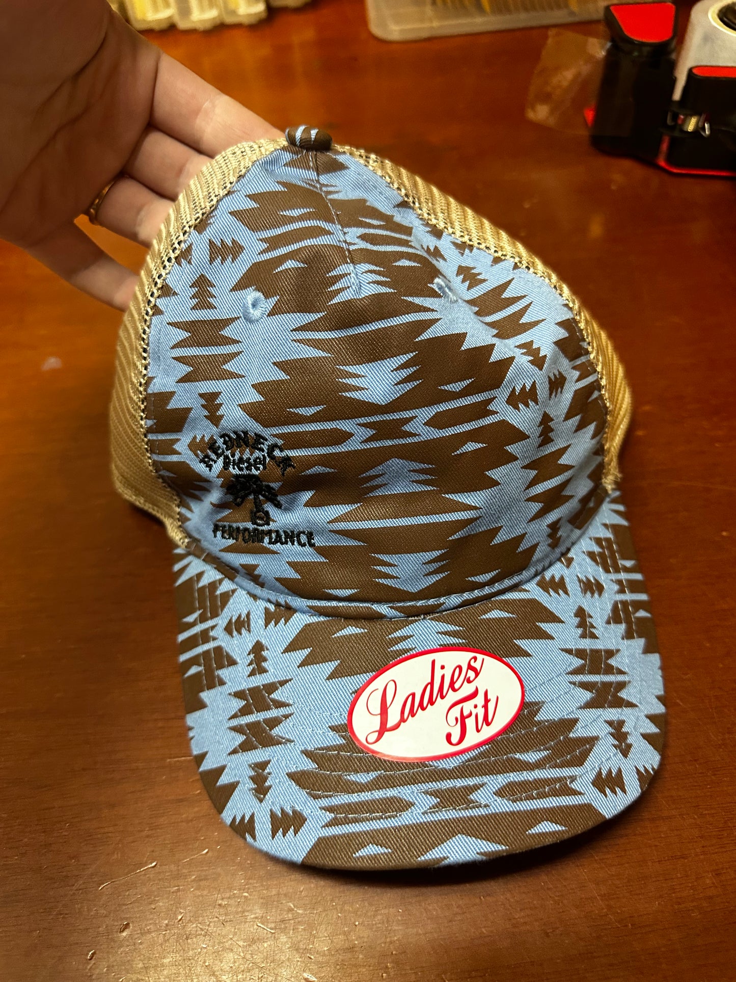 Ladies Fit Teal & Brown Offset Snapback Hat