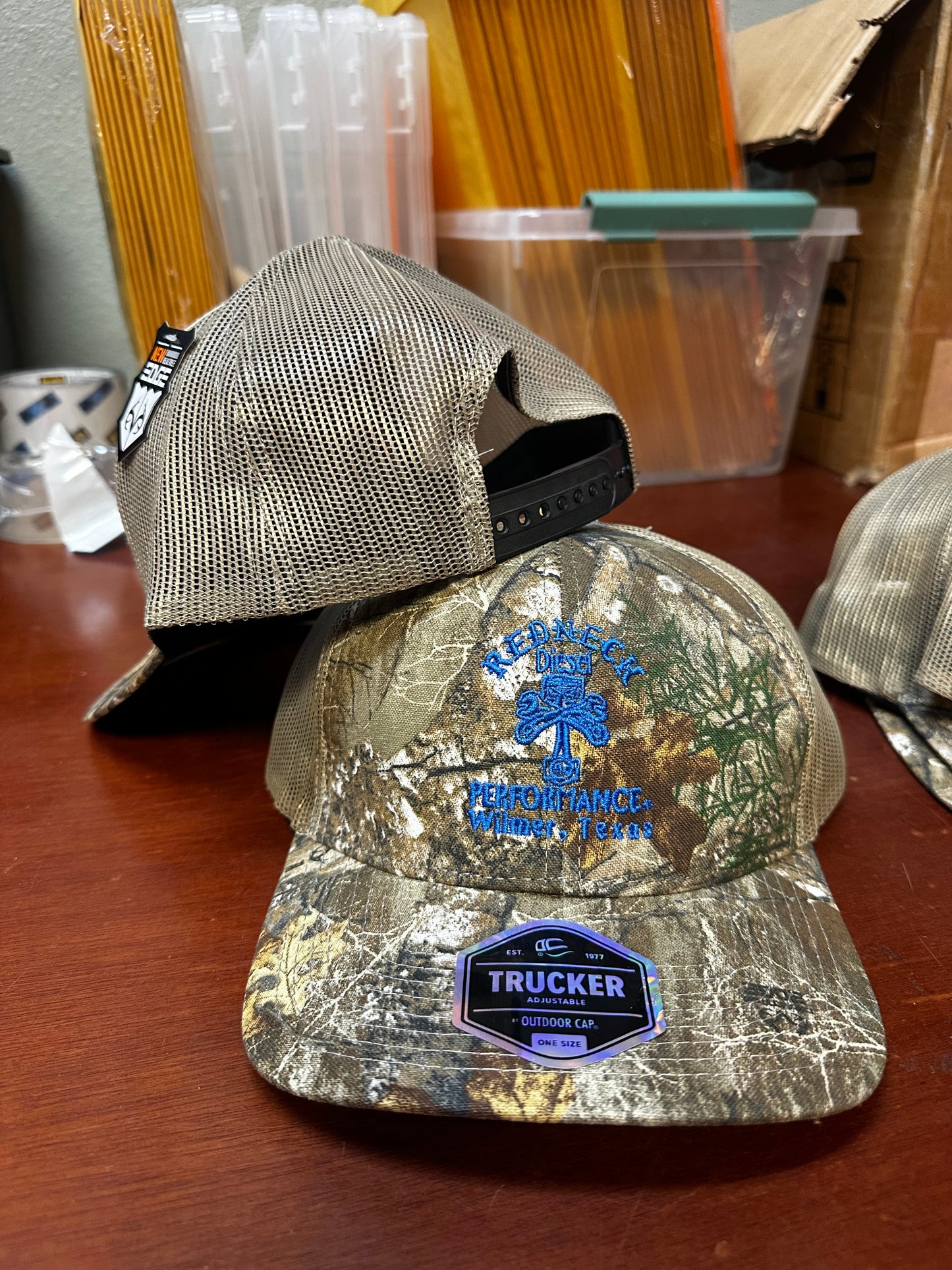 Camo With Blue Center Logo Snapback