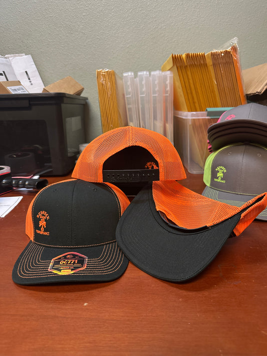Orange & Black Offset Logo Snapback Hat