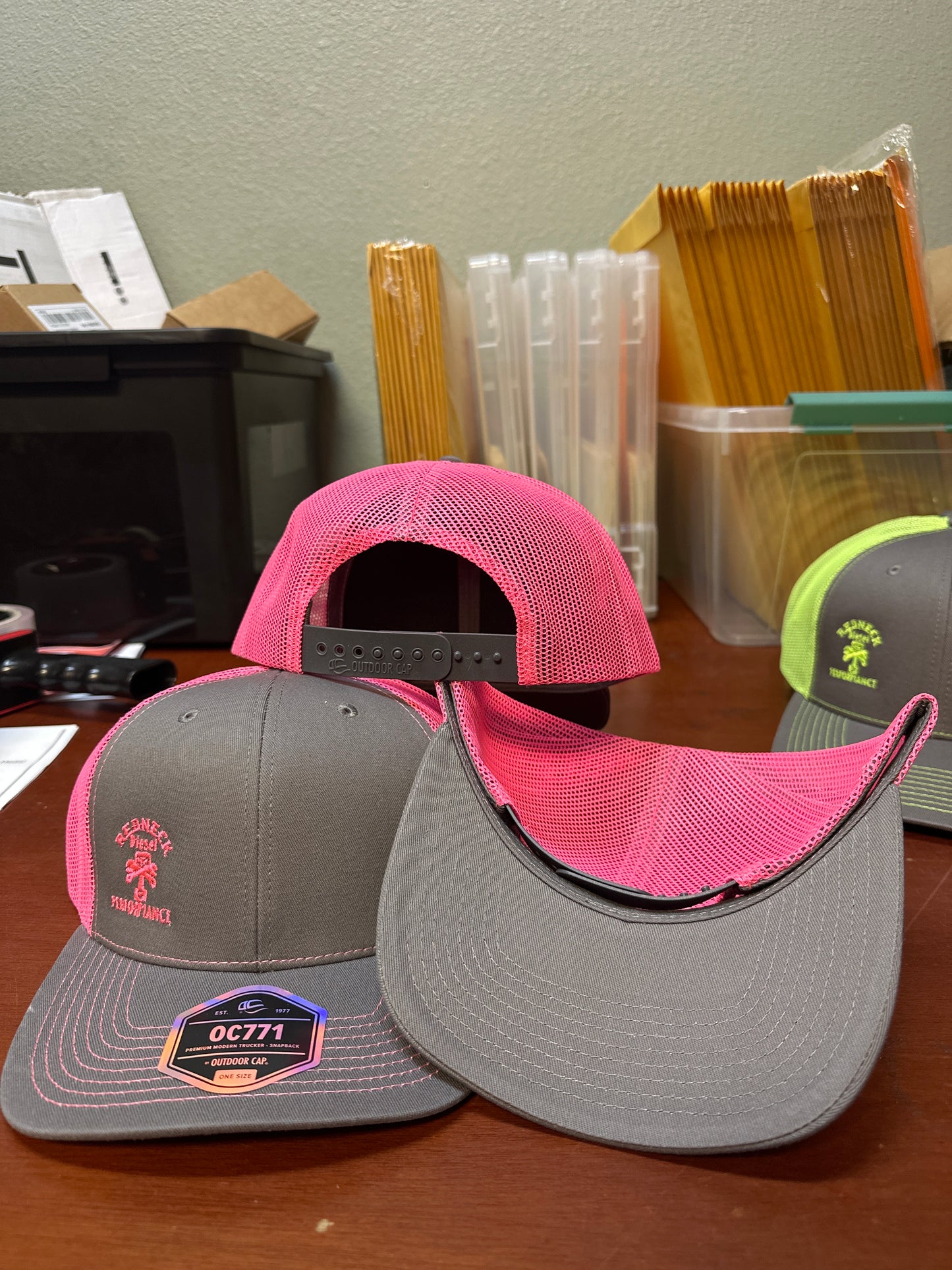 Pink & Grey Offset Logo Snapback Hat