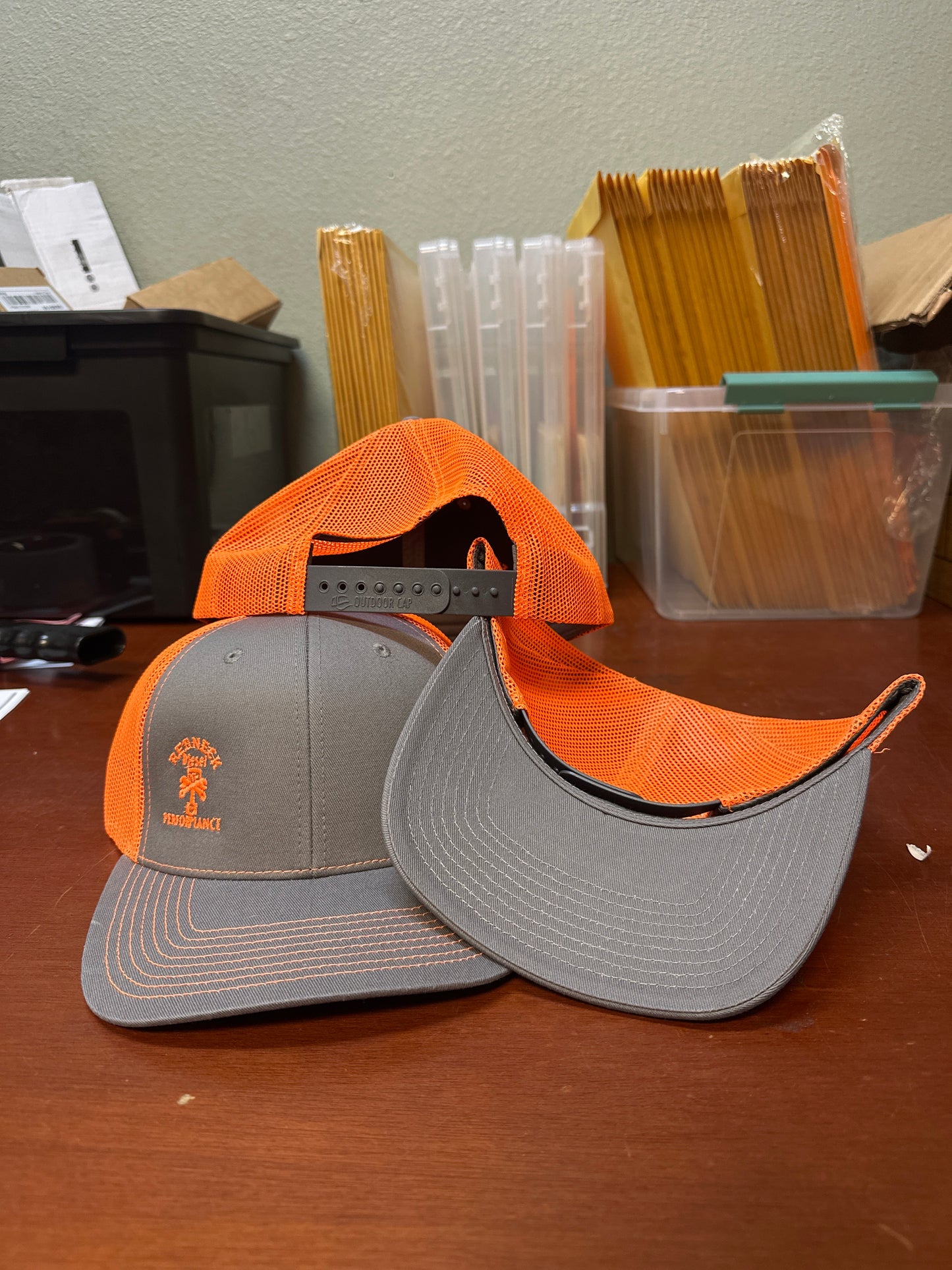 Orange & Grey Offset Logo Snapback Hat