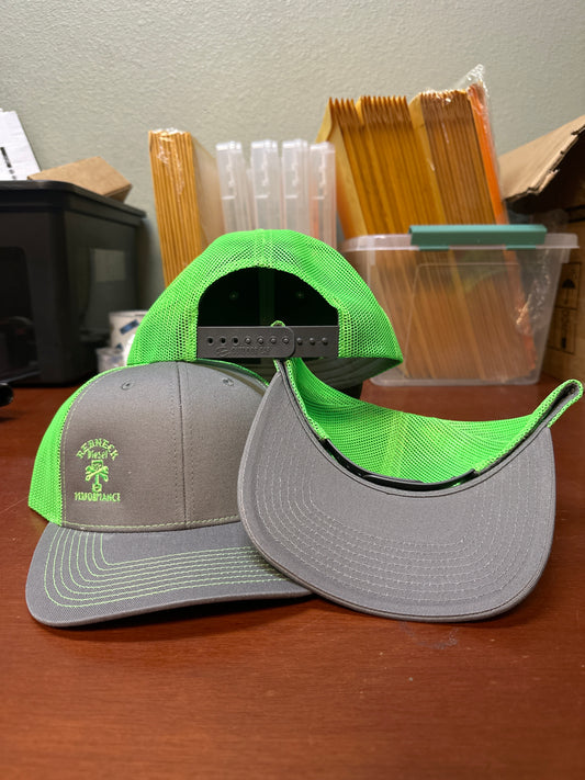 Green & Grey Offset Logo Snapback Hat