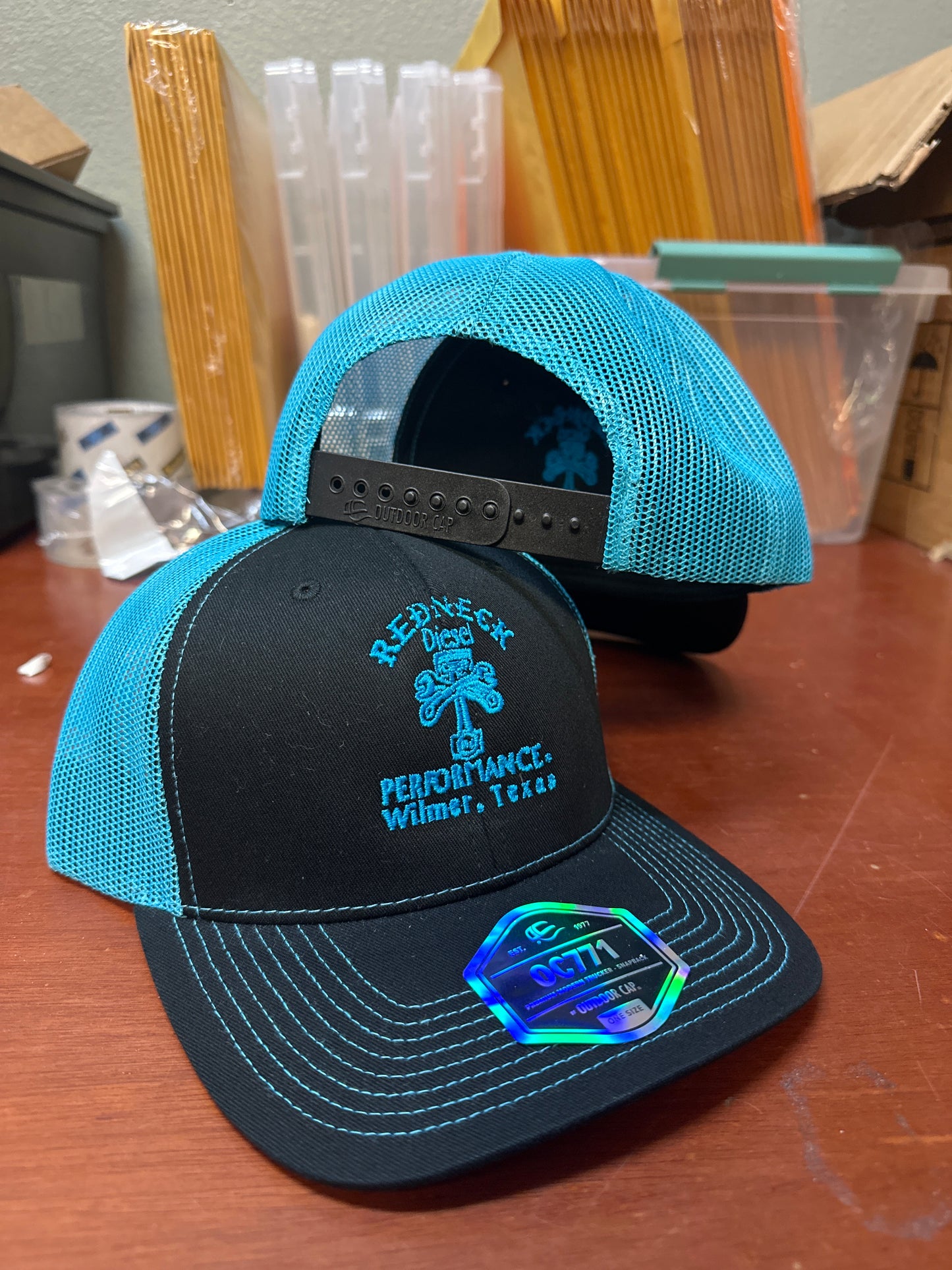 Blue & Black Center Logo Snapback Hat