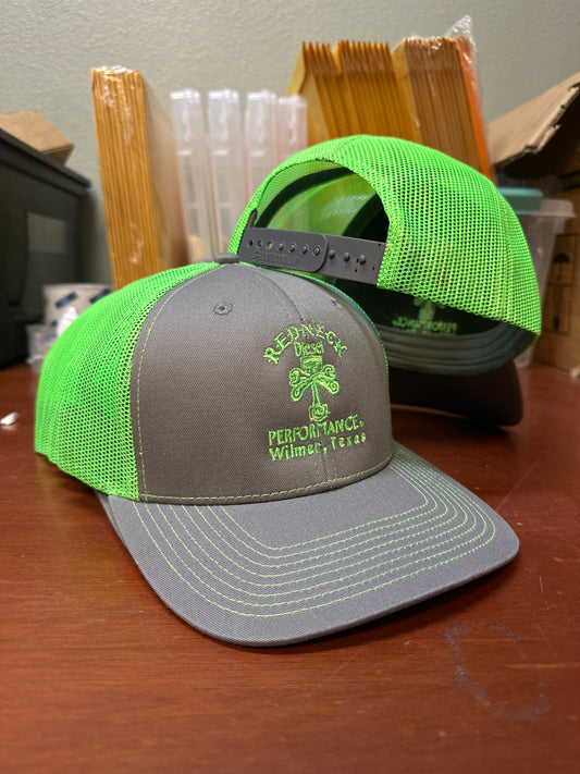 Grey & Green Center Logo Snapback Hat